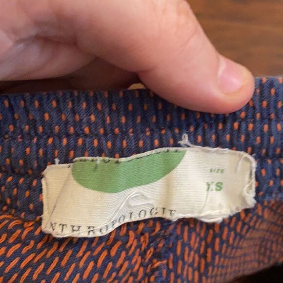 Anthropologie Blue & Orange Polka Dot Jogger Pants Boho Contemporary Casual - Picture 9 of 15